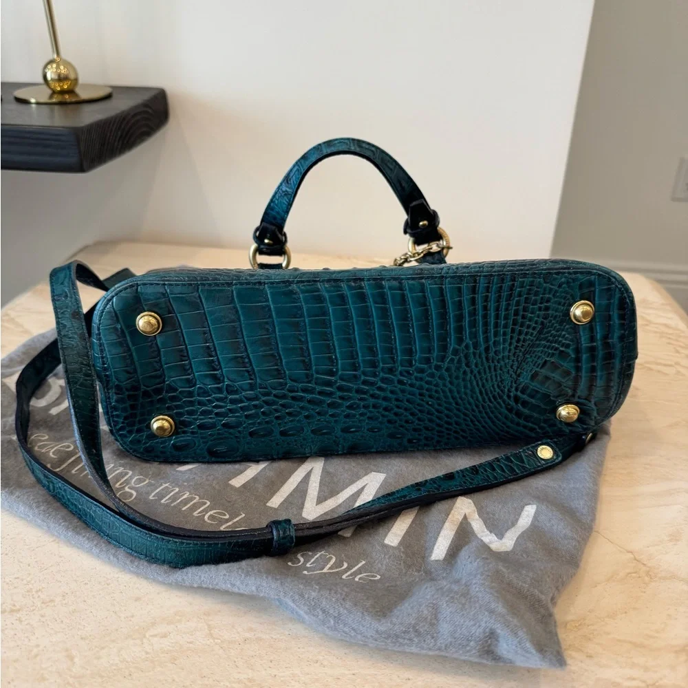 Brahmin Mini Asher in Azure Melbourne with Crocodile Embossed Leather - Picture 4 of 6